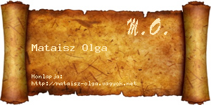 Mataisz Olga névjegykártya